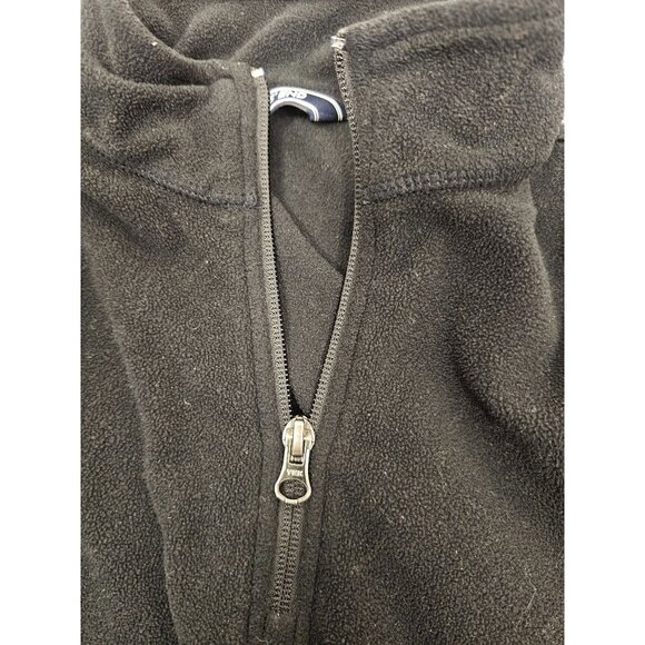 Lands End Kids Size L 12 Black Fleece Half-Zip Pullover School Fall Basic Preppy - Picture 3 of 4